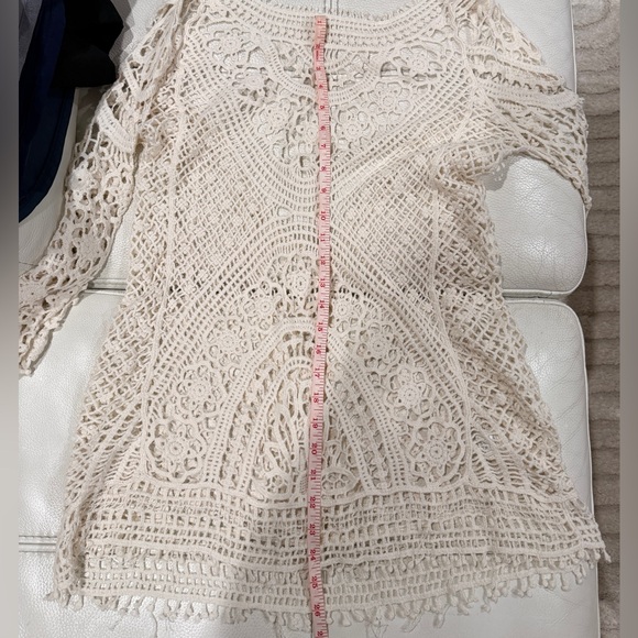 Knit Swimwear Cover up in one size in Cream - Picture 6 of 7